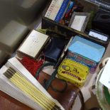 Various items including an ivory fan, ivory-covered book, Bakelite items etc