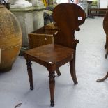 18th century mahogany shield-back hall chair