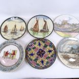 A pair of Doulton plates with painted designs of sailing boats, 26.5cm, D2872 and D2551, and other