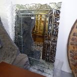 A Venetian style wall mirror, 67cm x 90cm