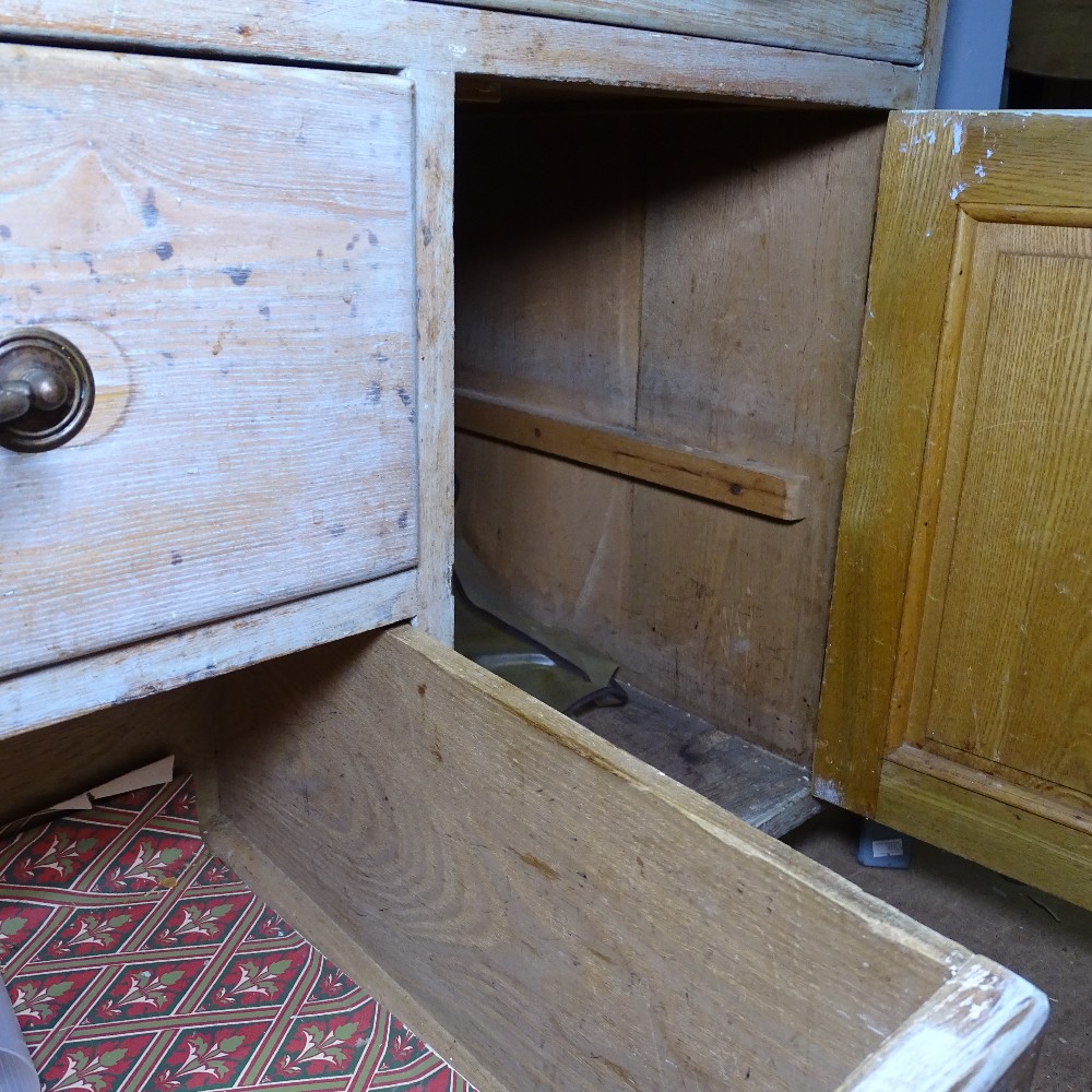A small painted pine cabinet with drawer and cupboard, W79cm, H71cm - Image 2 of 2