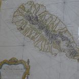 A Depot De La Marine L'Isle De Saint Christophe hand coloured map, S Bellin 1758, 64cm x 96cm,