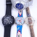 4 various Swatch watches, 2 boxed