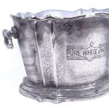 A 2-handled cast-metal Champagne/ice bucket