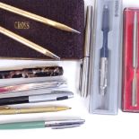 Various pens, including Parker, Cross, Sheaffer etc