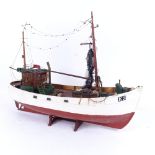 A handmade model of the fishing boat Mary-Ann, on stand, length 55cm, height 42cm