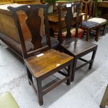 A pair of 18th century country oak side chairs