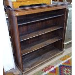 An oak open bookcase, W107cm, H110cm