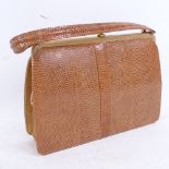 A Vintage Mappin & Webb Ltd snakeskin handbag, boxed