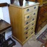 A modern solid oak "Ardennes" chest of 6 short drawers, W70cm, H115cm