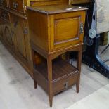 A 19th century mahogany bedside with cupboard and drawer, W33cm, H75cm