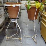 2 Victorian wrought-iron plant stands