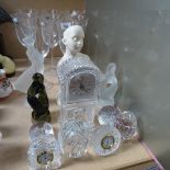 A set of 8 Bohemia Glass wine glasses, and other various glass ornaments