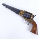 An Italian replica Colt revolver, 6.5" octagonal blued barrel with brass frame and hardwood grips
