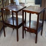 A similar pair of George III mahogany night stands, H69cm