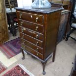 An Edwardian mahogany 6-drawer music chest, W54cm, H100cm