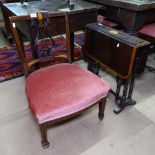 A late Victorian mahogany and satinwood-banded Sutherland table, and a mahogany and marquetry