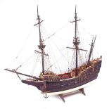 Mayflower, handmade model ship on stand, length 78cm, height 68cm