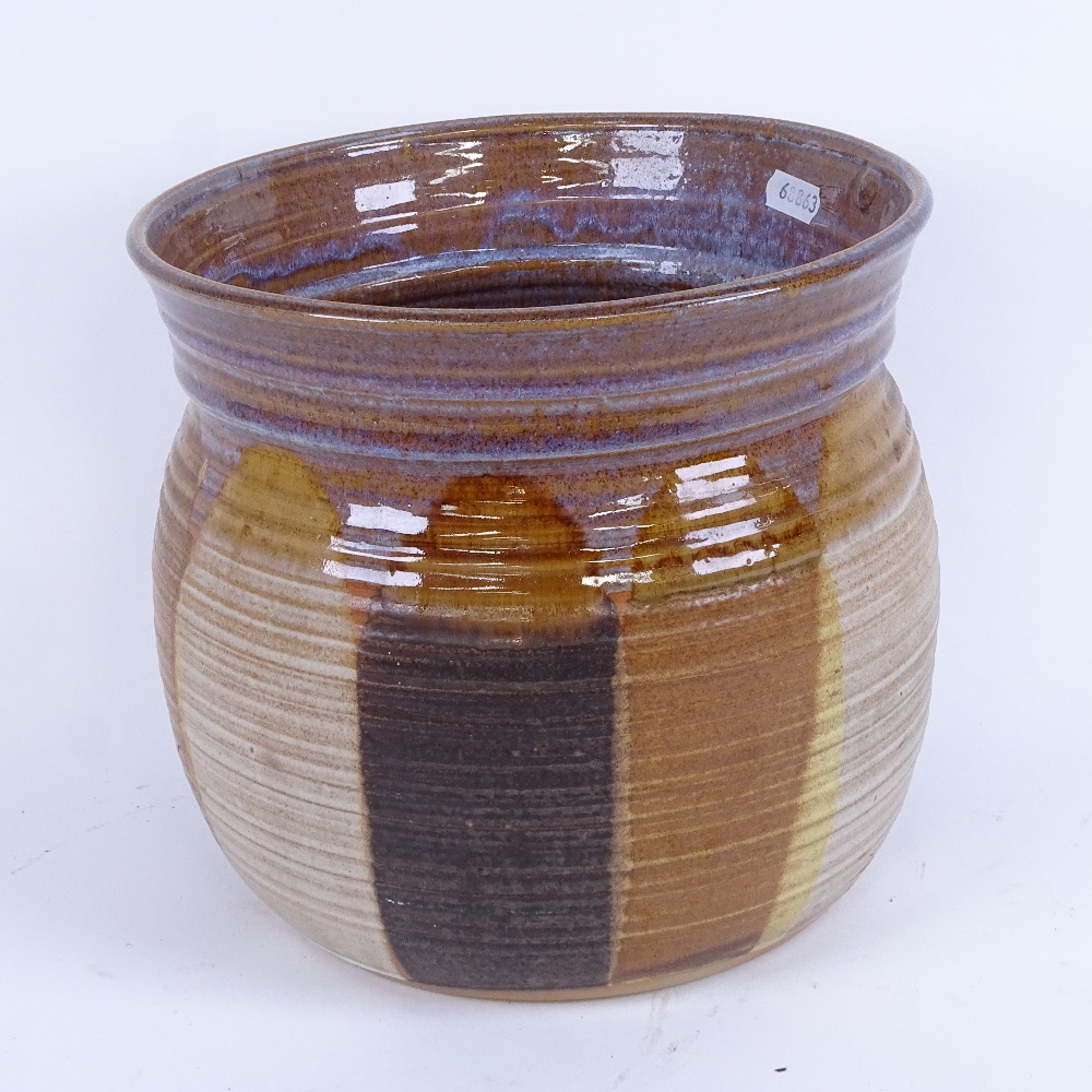 A Canterbury Pottery slip glazed vase, height 22cm