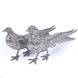 A pair of plated table pheasants