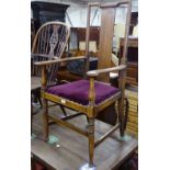 A Morris & Company Arts and Crafts Hampton Court or Tabard Inn armchair, in oak with later