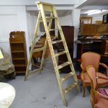A Vintage painted pine step ladder