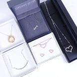 5 modern boxed silver necklaces