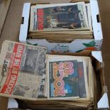 2 boxfuls of 1980s "Sounds" magazines, a Reading Festival programme, and other related ephemera