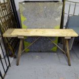 A rustic Vintage pine work table, L156cm