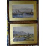 G T Sheriff, pair of 19th century watercolours, moutainscapes, signed and dated 1876, 37cm x 4c,