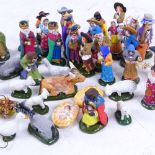 A collection of miniature painted Nativity figures