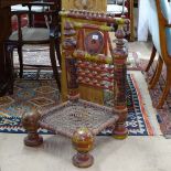 An Antique painted Indian marriage chair