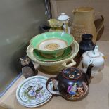 Cress drainer, Victorian moulded jug, 17.5cm, owl, Doulton jug etc
