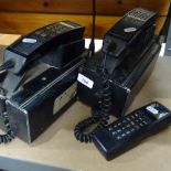 2 early British Telecom mobile phones, and a Panasonic hand-held portable mobile phone (3)