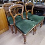 A set of 4 Victorian mahogany balloon-back dining chairs