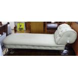 A Victorian button-back upholstered day bed