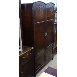 A Edwardian dome-top part fitted 2-door wardrobe, W113cm, H190cm