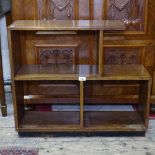 An Art Deco walnut book stand, W76cm