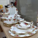 Royal Albert Old Country Roses bone china dinner service, including tureen, sauce boat and meat