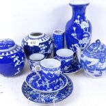 Chinese vase with 4 character mark, 20.5cm, ginger jars, cups and saucers etc