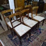 A set of 6 19th century dining chairs, with table-top rails and drop-in seats