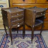 A pair of French oak bedside chests, W36cm, H73cm