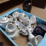 Various ceramics, including Royal Stafford bone china tea set, Wedgwood etc (boxful)