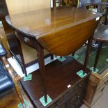 A mahogany bow-end Pembroke table with single frieze drawer, W70cm, H71cm