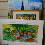 Maureen Connett, acrylic on canvas, Vincent's dream, watercolour, the choir, and 2 others