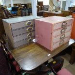 2 Vintage cardboard 4-drawer filing chests