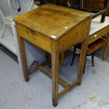 A Vintage pine clerk's desk, W63cm