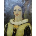 19th century oil on canvas, head and shoulders portrait of a lady, unsigned, 46cm x 36cm, framed