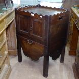 A George III mahogany tray-top commode, W53cm, H80cm