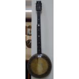 A late 19th century Arthur J Wilmshurst patent unique adjustable 6-string model banjo, length